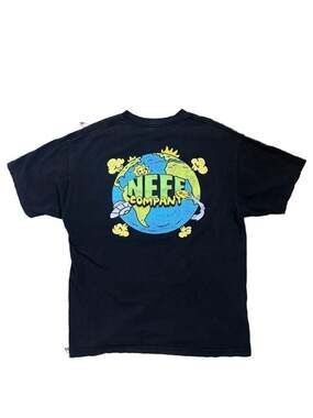 Neff Company Earth UFO Graphic Black T-Shirt
